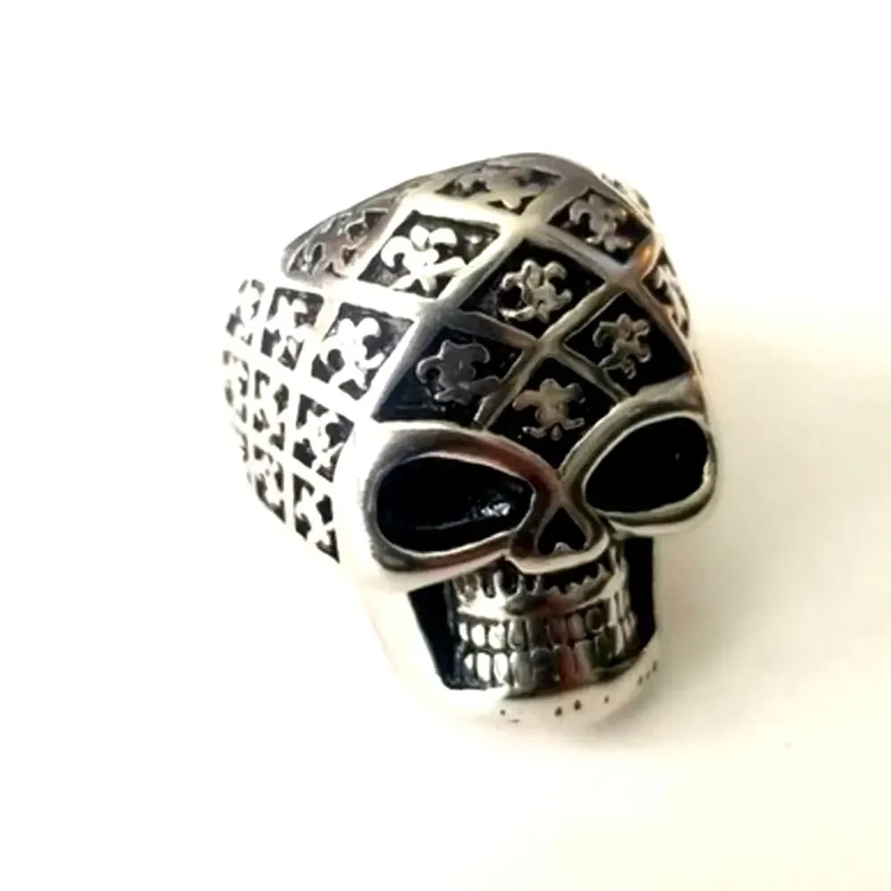 Men’s New stainless steel‎ silver skull biker tarnish resistant ring size 13